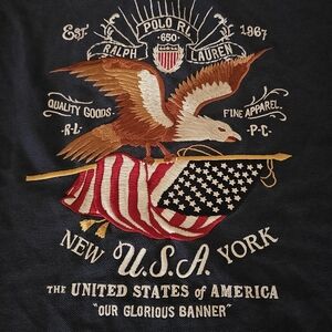 Polo Ralph Lauren US "Our Glorious Banner" Shirt BOYS Large 14-16 RARE $50obo